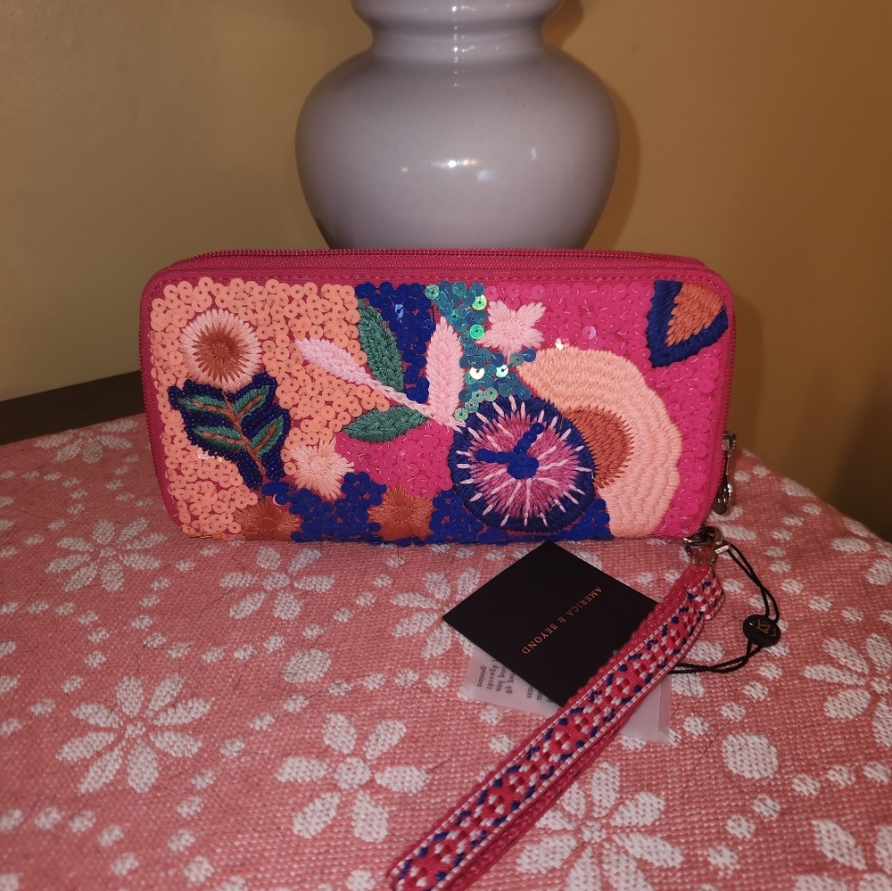 America & Beyond Embellished Continental Wallet